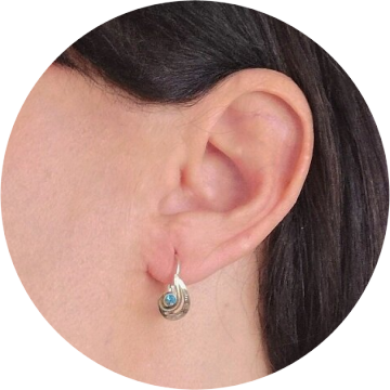 333Zlaté náušnice s přírodním topazem Swarovski® Gemstones G30482B+